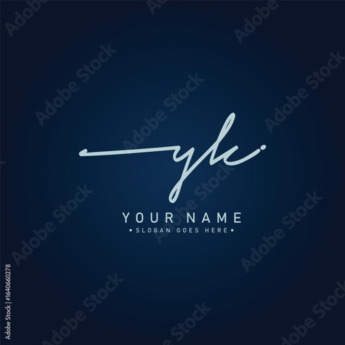 Simple Signature Logo for Alphabet YK - Handwritten Signature for Photography and Fashion Business