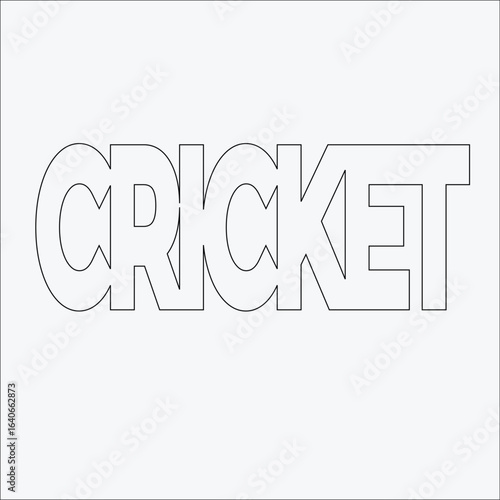 The letter Cricket illustrated with background
   