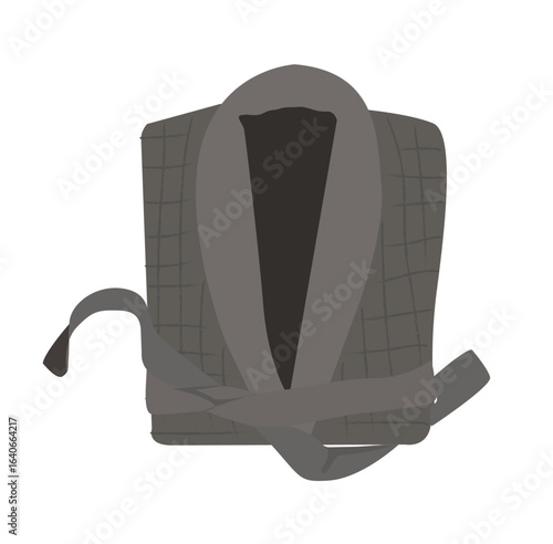 Black bathrobe. soft terry bathrobe or dressing gown for spa and bathroom,
