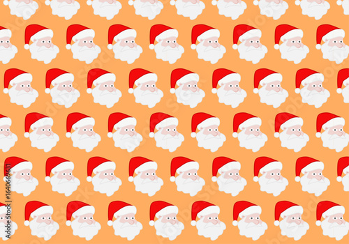 Patrón navideño de papa Noél en fondo naranja