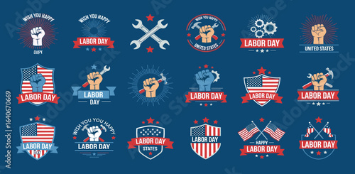 Happy Labor Day background.Labor Day Sale promotion advertising banner template.American labor day wallpaper.