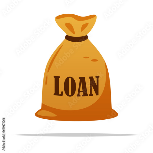 Loan money bag vector isolated illustration