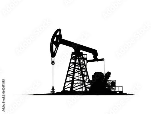 Silhouette of an oil pump jack