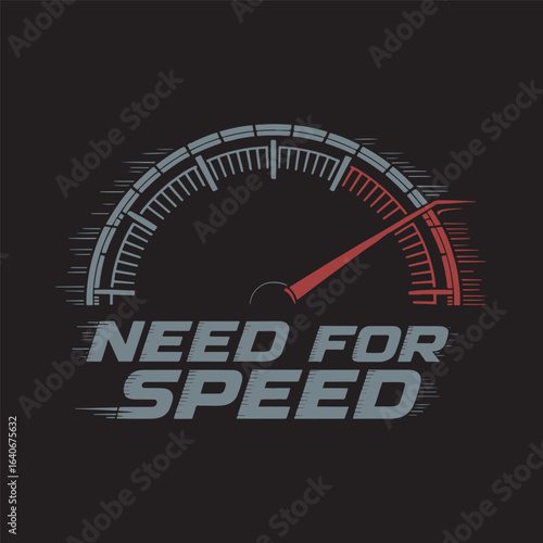 Speedometer Gauge with "Need for Speed" Text Design