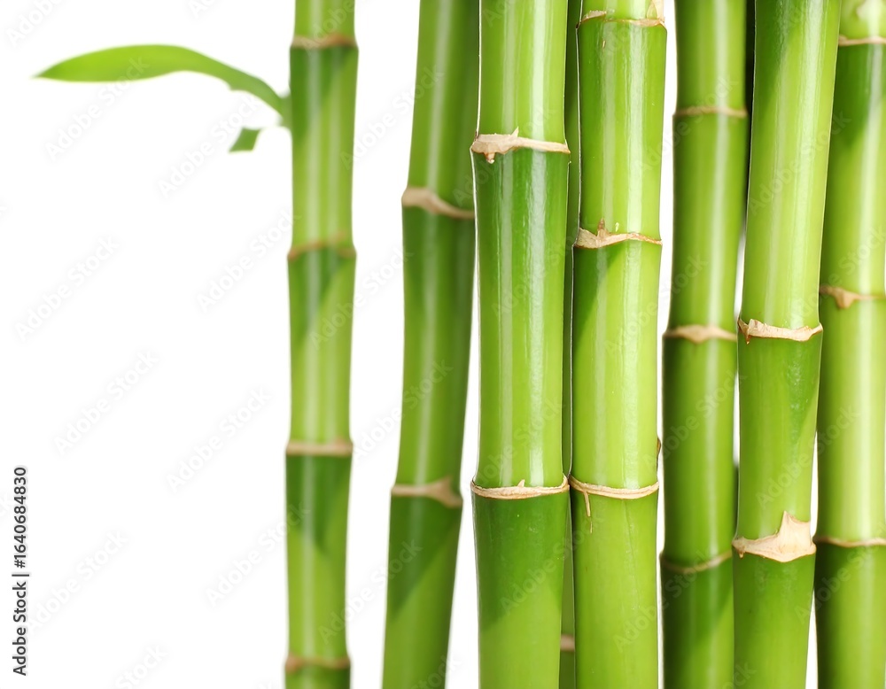Obraz premium Close-up of vibrant green bamboo stalks (1)