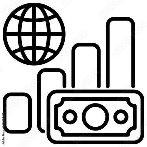 Economic Outline Icon