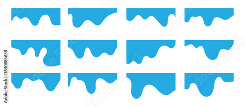 Website border, web page divider shapes. Geometric and organic separator headers for graphic design template - app, banner, page, poster, menu. Vector illustration on white background in eps 10.