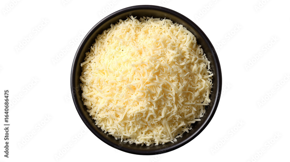 A top down view of a pile of Mexican blend shredded cheese, against a white background. A top down view of a pile of Mexican blend shredded cheese, against a white background.