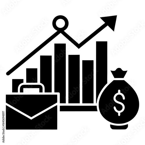 Business Growth Vector Illustration of Financial Success