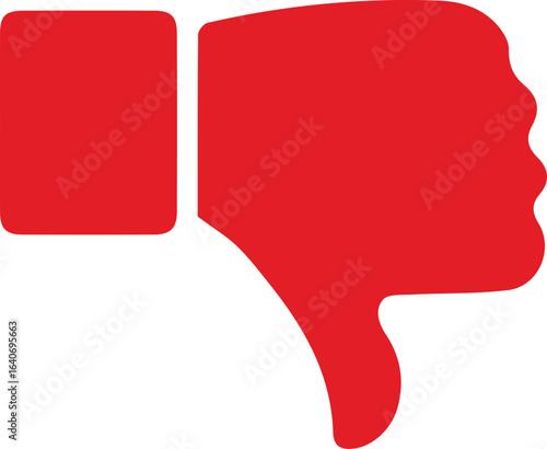 Red thumbs down symbol indicating disapproval or negative feedback
