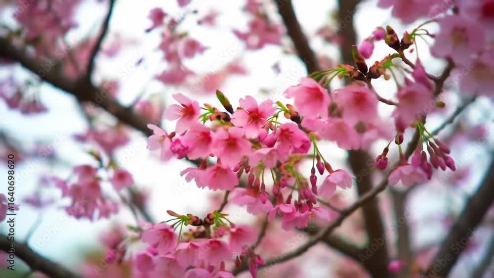 Close-up of vibrant pink cherry blossoms in spring Close-up of vibrant pink cherry blossoms in spring