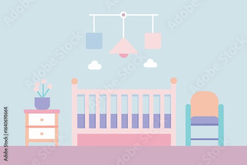 Minimal nursery with soft pastels