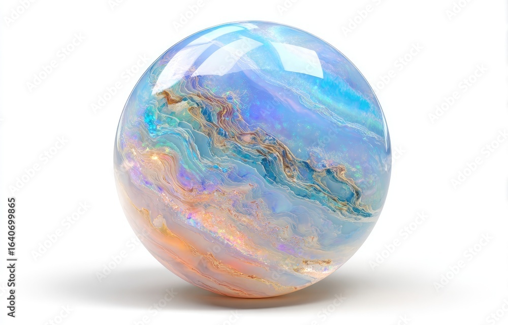 Fototapeta premium Colorful, iridescent sphere, like opal