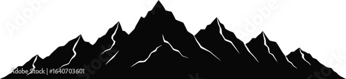 Jagged mountain peaks silhouette