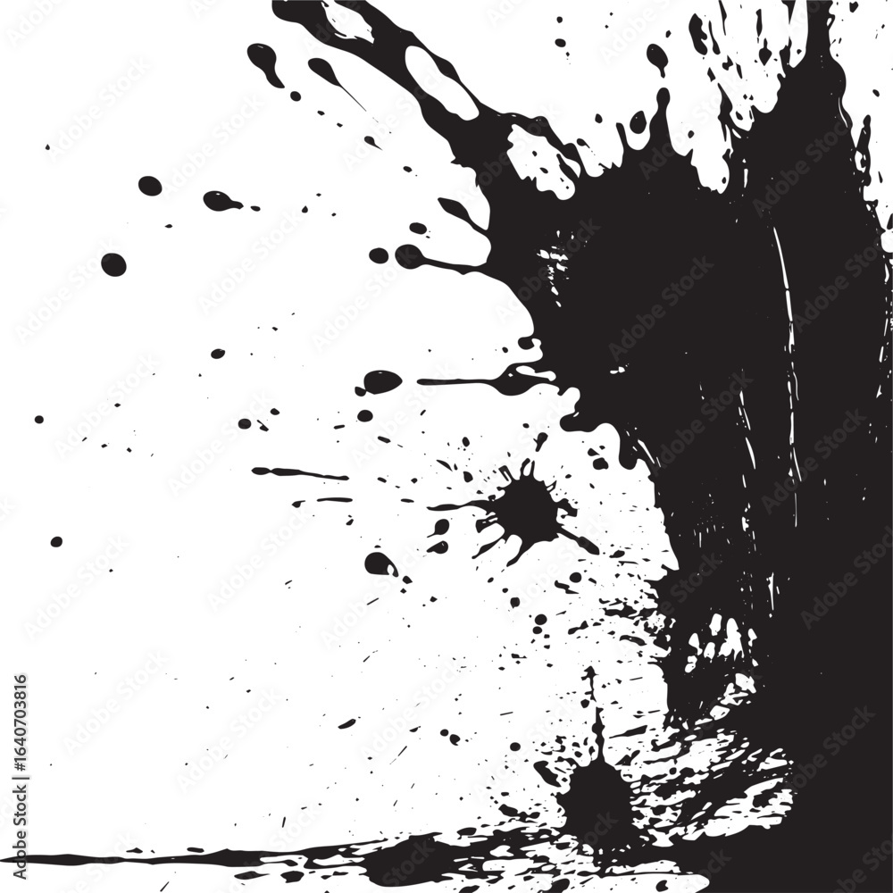 Obraz premium ink splat black color , brush splatter ,paint splatter , ink splatter water splatter 