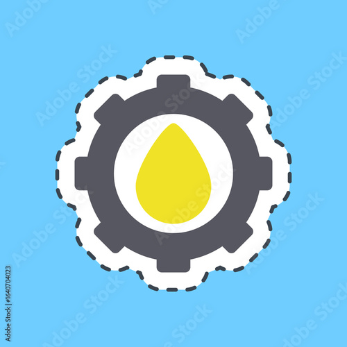 Cutting line sticker oil development. Oil Industry elements.