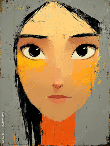 Illustrative Woman Face - Close Up
