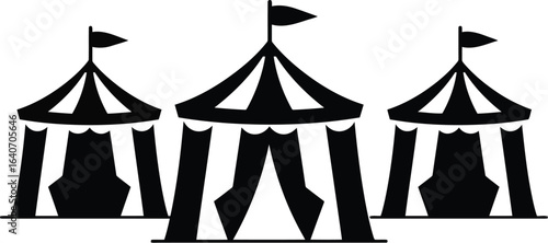 Circus tents silhouette