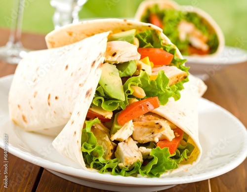 Grilled chicken and avocado wrap