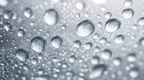 Wallpaper Mural Water Droplets on Silver Surface: Close-Up Abstract View for Refreshment or Condensation Concepts Torontodigital.ca