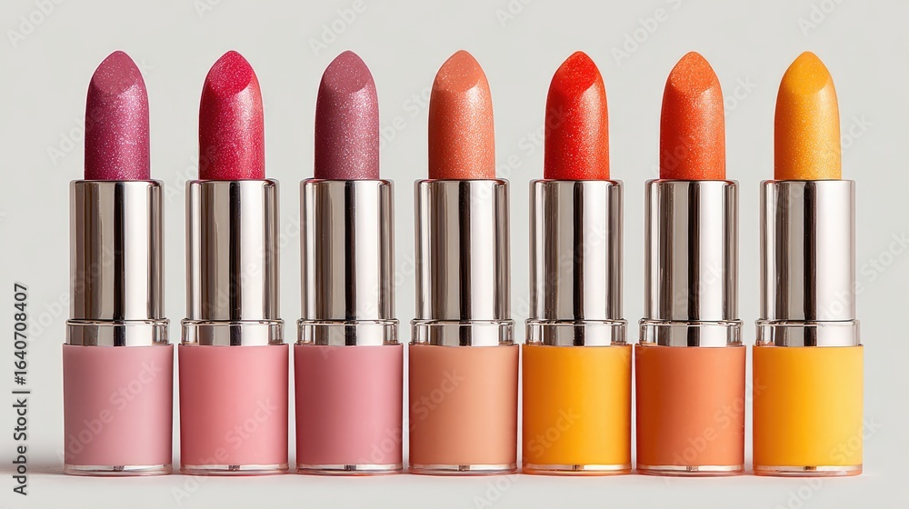 Fototapeta premium Row of colorful lipsticks (1)