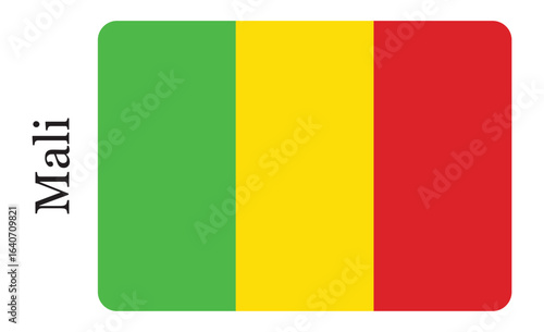National flag of Mali. Mali flag. Republic of Mali. Vector illustration