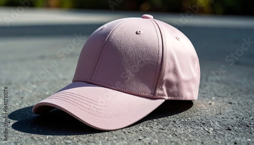 Wallpaper Mural Stylish Pink Baseball Cap Resting on a Sunny Concrete Surface Torontodigital.ca