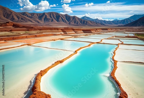 Ancient salt evaporation ponds, Maras, Sacred Valley, Peru, panorama, salt flats