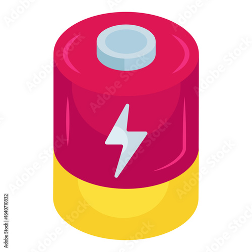 An icon design of battery cell