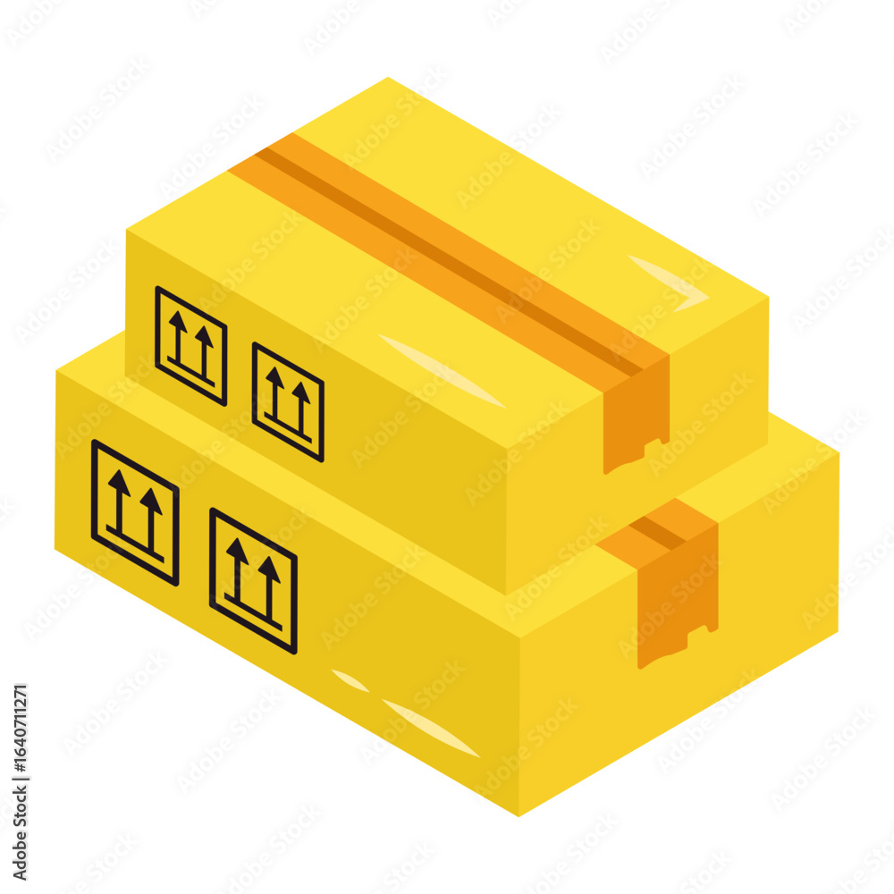 Obraz premium An editable design icon of cartons