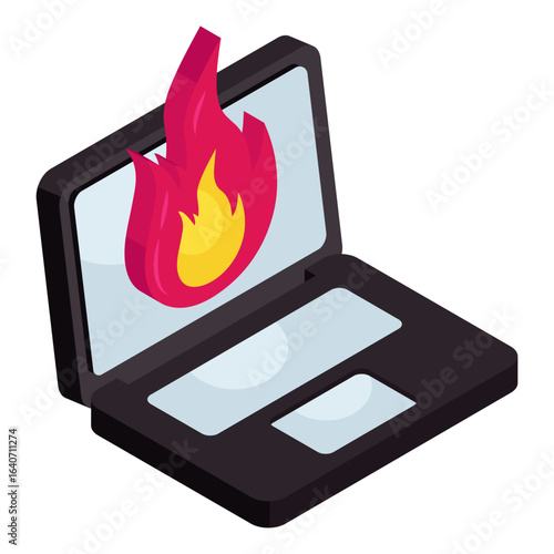 An icon design of system burning
