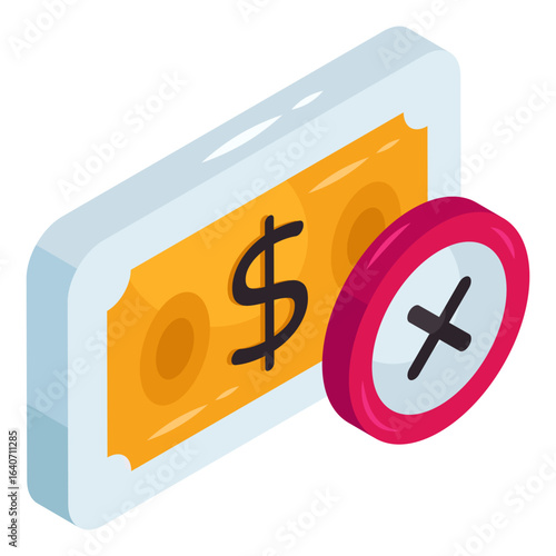 A creative design icon of no money