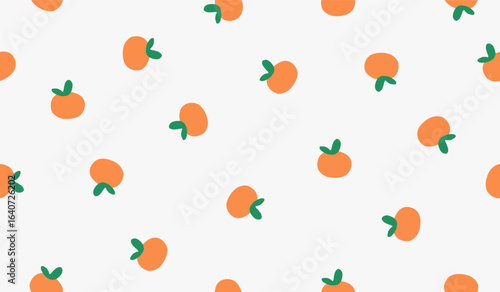 Cute orange fruits pattern background vector design
