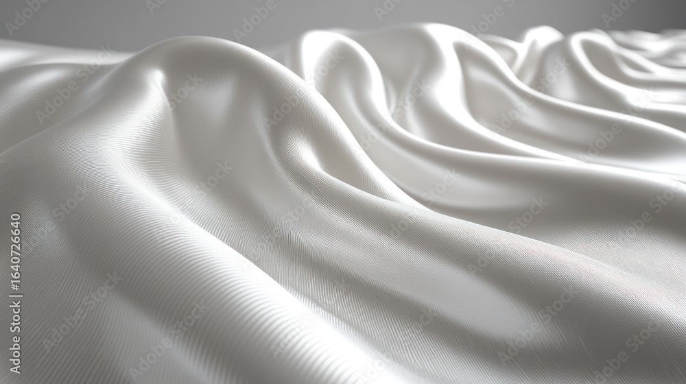 Obraz premium Elegant Draped White Silk Fabric Texture