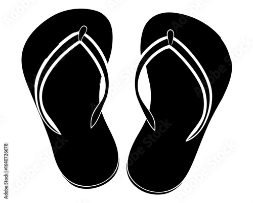 Flip flop silhouette vector,flip flop icon vector