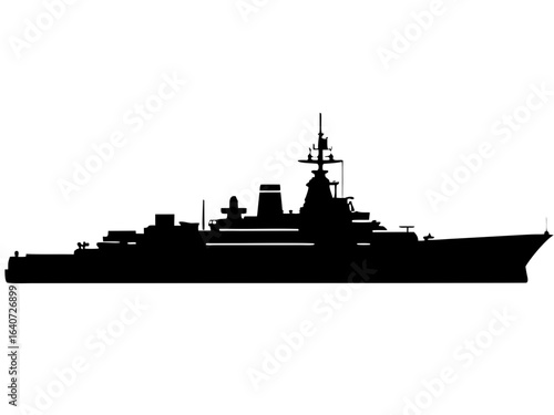 military battleship  silhouette vector,battleship   icon illustration