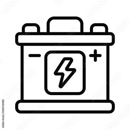 Accumulator icon creatively designed in outline style