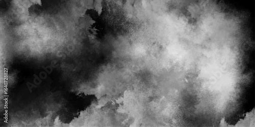 Abstract Dark storm clouds in blue sky with mist. Soft, billowing white and dark gray smoke with dramatic, moody atmosphere. Artistic feel, ideal for backgrounds, overlays. 