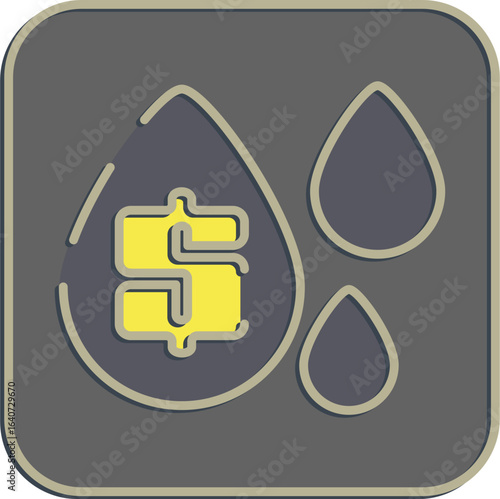 Icon oil price. Oil Industry elements. Icon in embossed style.
