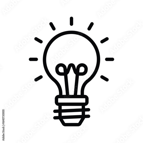 Easy to edit icon of bulb in outline style