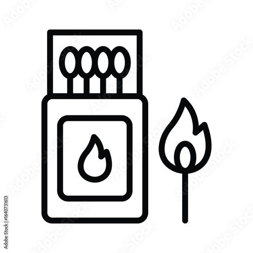 Matchbox icon designed in line style, easy to edit design