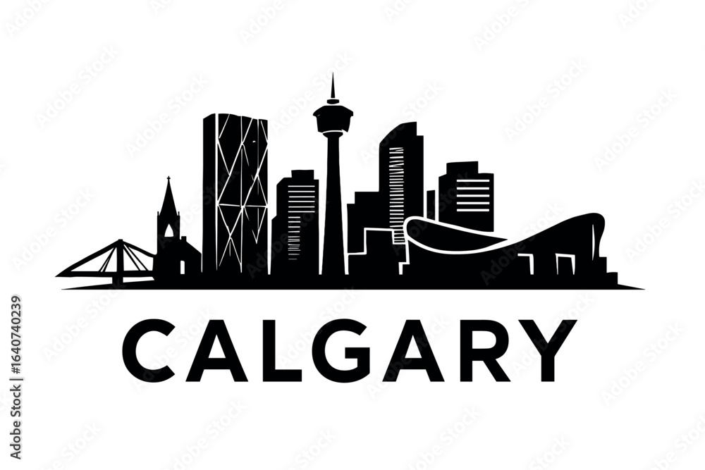Obraz premium City skyline with iconic buildings and landmarks, Calgary