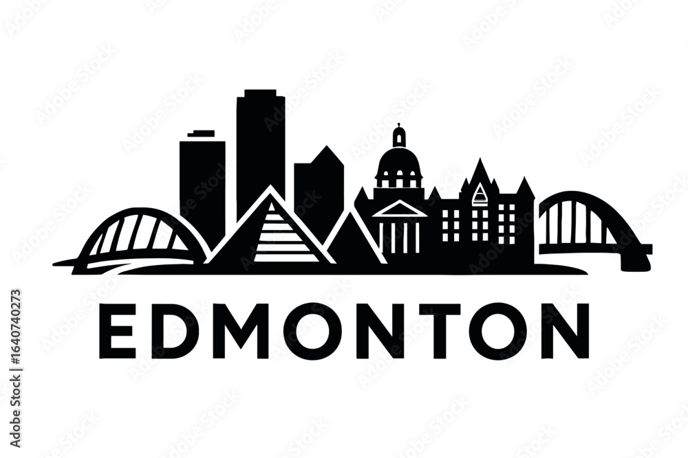 Fototapeta premium City skyline with iconic buildings and landmarks, Edmonton