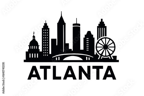 City skyline with iconic buildings and landmarks, Atlanta