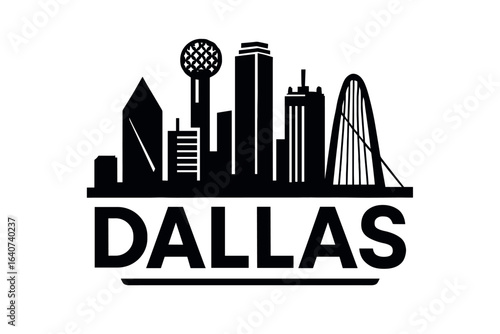 City skyline with iconic buildings and landmarks, Dallas