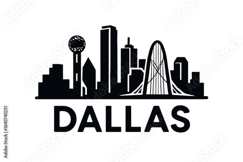 City skyline with iconic buildings and landmarks, Dallas
