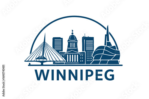 City skyline with iconic buildings and landmarks, Winnipeg
