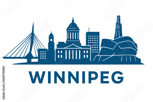 Wallpaper Mural City skyline with iconic buildings and landmarks, Winnipeg Torontodigital.ca