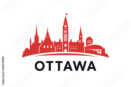 City skyline with iconic buildings and landmarks, Ottawa