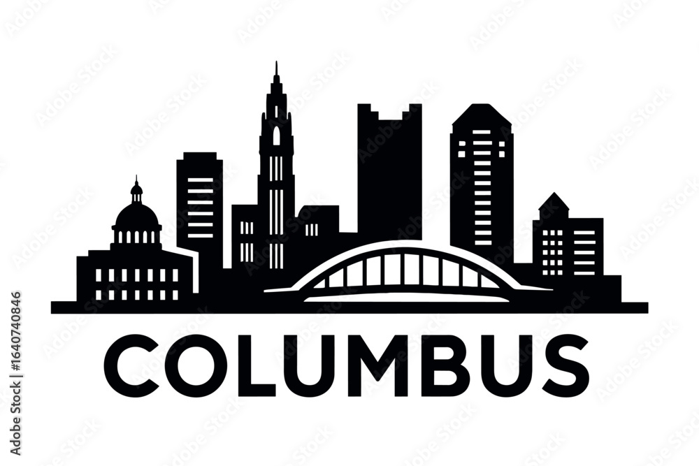 Fototapeta premium City skyline with iconic buildings and landmarks, Columbus